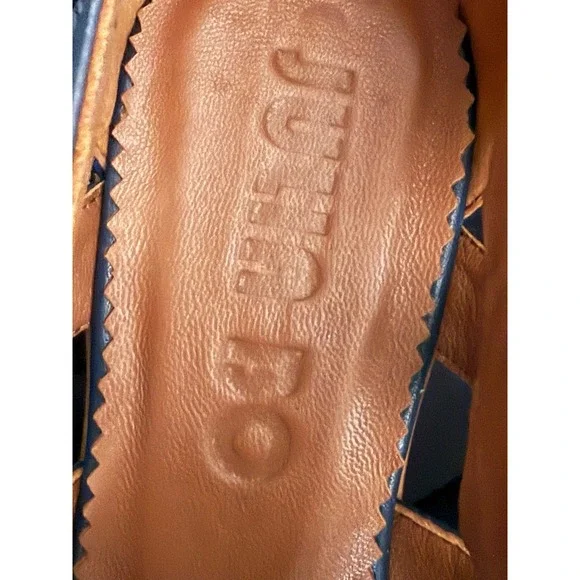 Julia Bo Cut Out‎ Oxfords NASSAU 9 (10) 40 Navy Blue Leather Handcrafted $185 - Picture 6 of 9